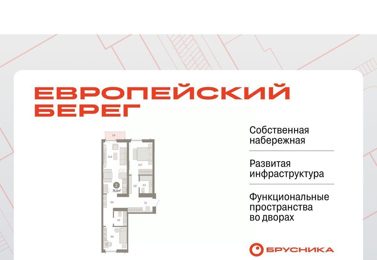 квартира г Новосибирск р-н Октябрьский Европейский Берег мкр фото 1