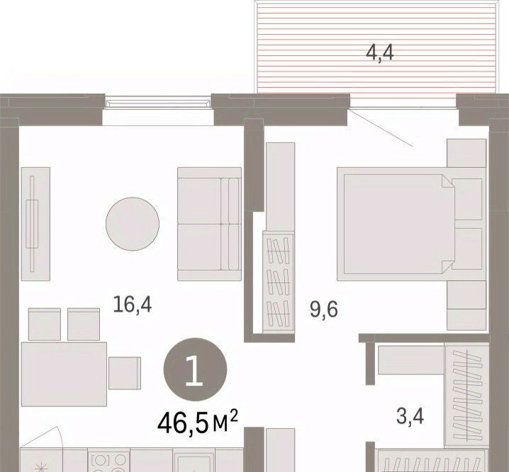 квартира г Омск р-н Кировский Кварталы Драверта ул. Б. Г. Шаронова, 9 фото 3