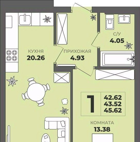 квартира г Калининград р-н Московский ул Генерала Толстикова 36к/1 фото 1