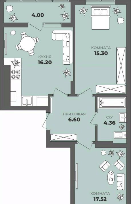 квартира г Калининград р-н Московский ул Генерала Толстикова 36к/1 фото 1