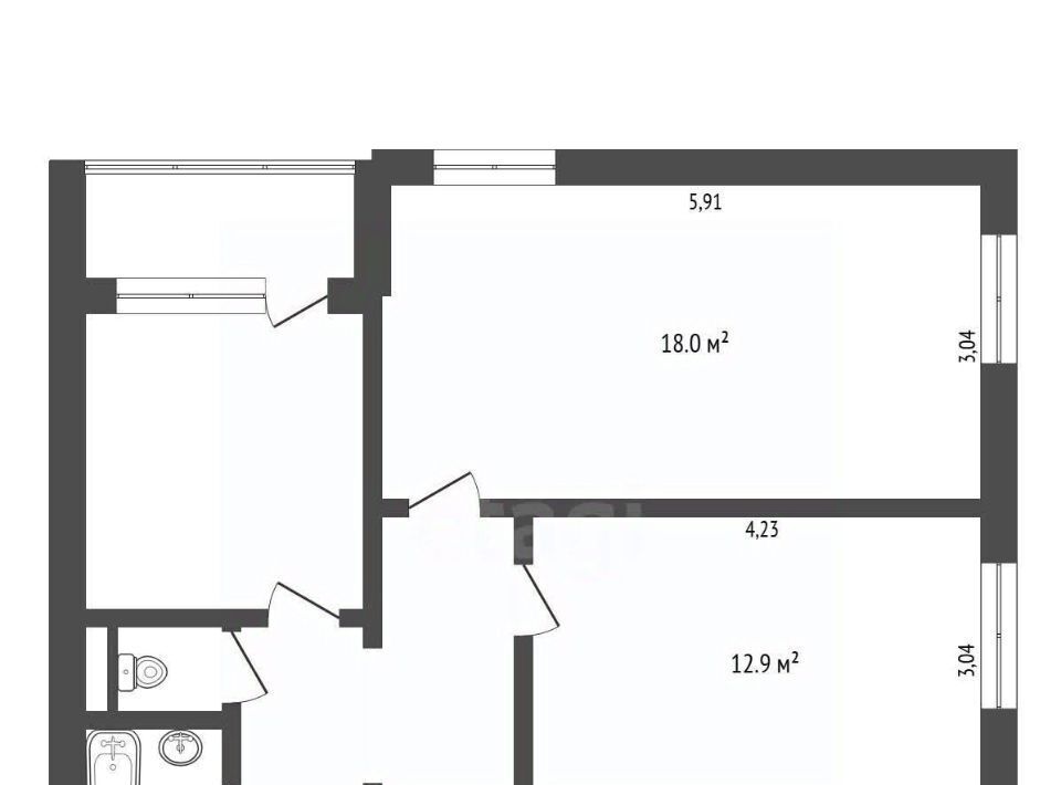 квартира г Благовещенск ул Институтская 30/2 фото 2