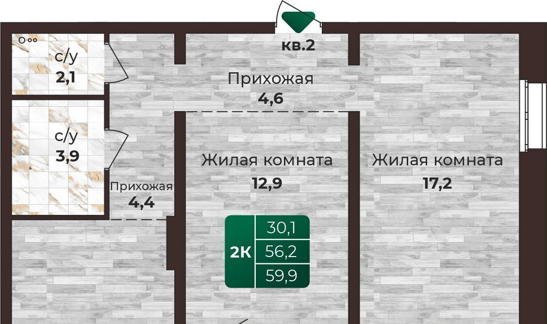 квартира г Барнаул р-н Центральный ул Нагорная 6-я 15вк/1 фото 1