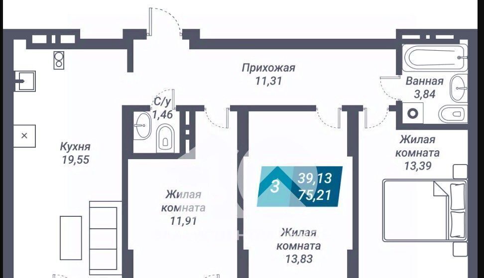 квартира г Новосибирск Берёзовая роща ул Королева 19 фото 2