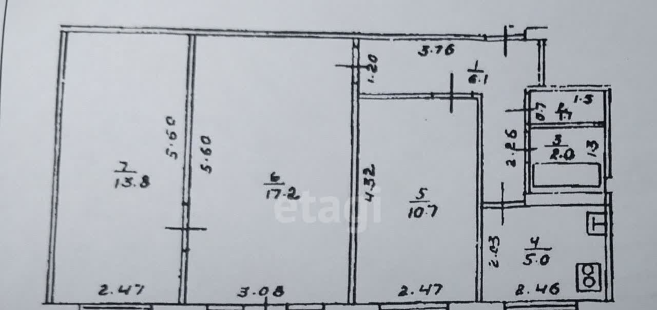 комната г Уфа р-н Орджоникидзевский ул Блюхера 24/1 фото 12