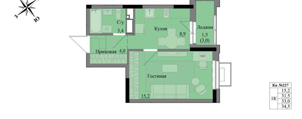квартира г Ижевск ЖК «Краски леса» фото 1
