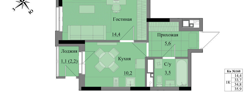 квартира г Ижевск ЖК «Краски леса» фото 1