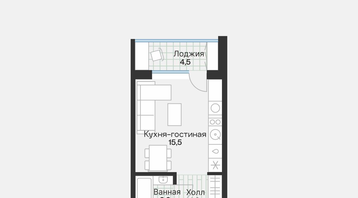 квартира г Тюмень р-н Калининский ул Игоря Комиссарова 23 фото 3
