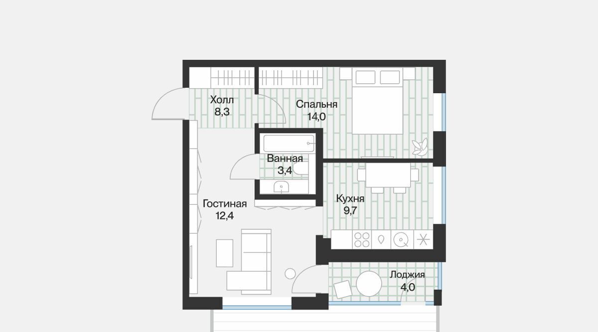 квартира г Тюмень р-н Калининский ул Игоря Комиссарова 17 фото 3