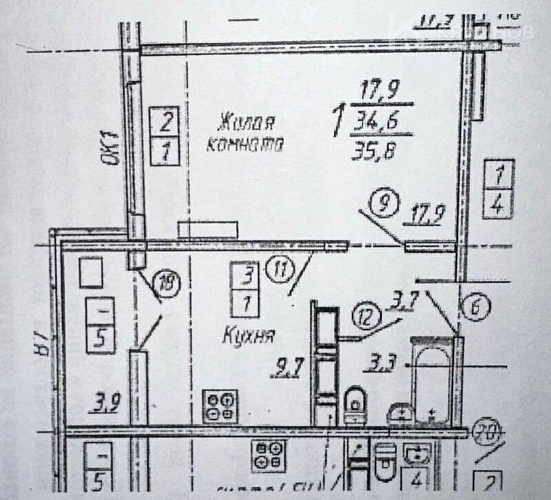 квартира г Воронеж р-н Железнодорожный ул Маршала Одинцова 25б/2 фото 14