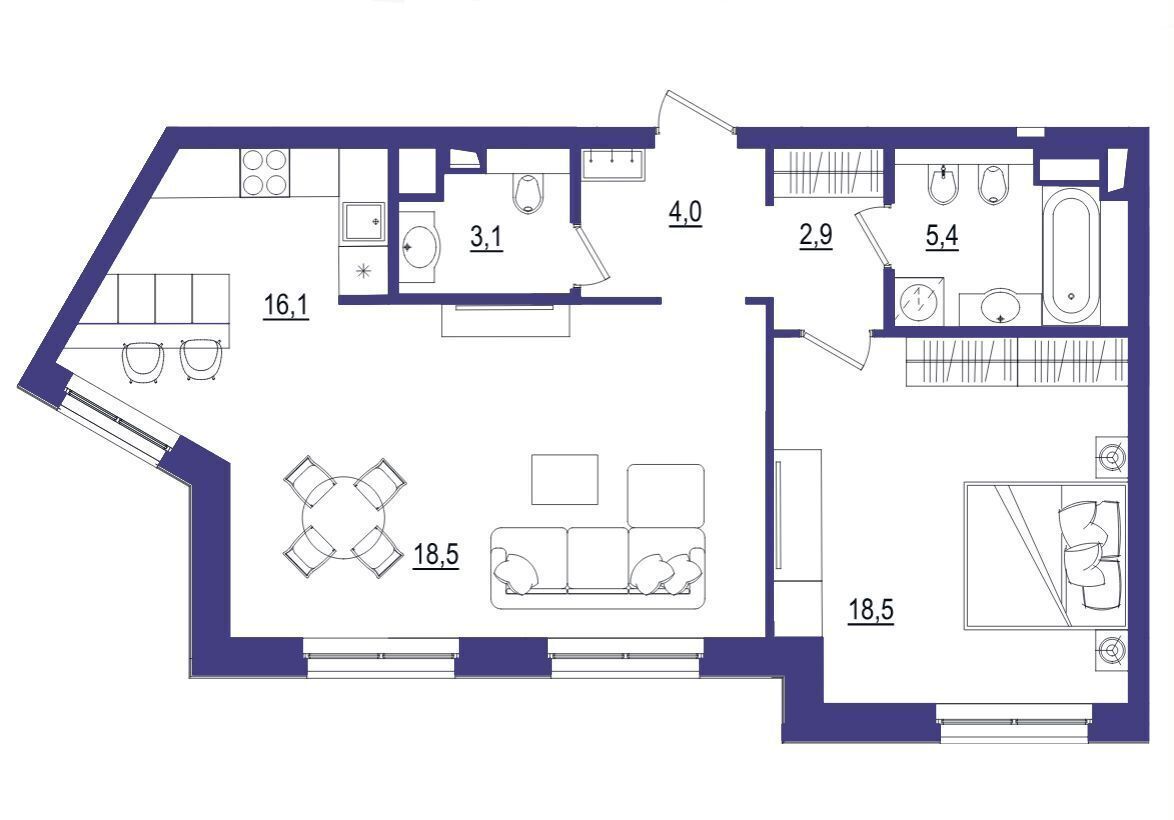 квартира г Тюмень р-н Центральный ул Щербакова 2 корп. 6 фото 32