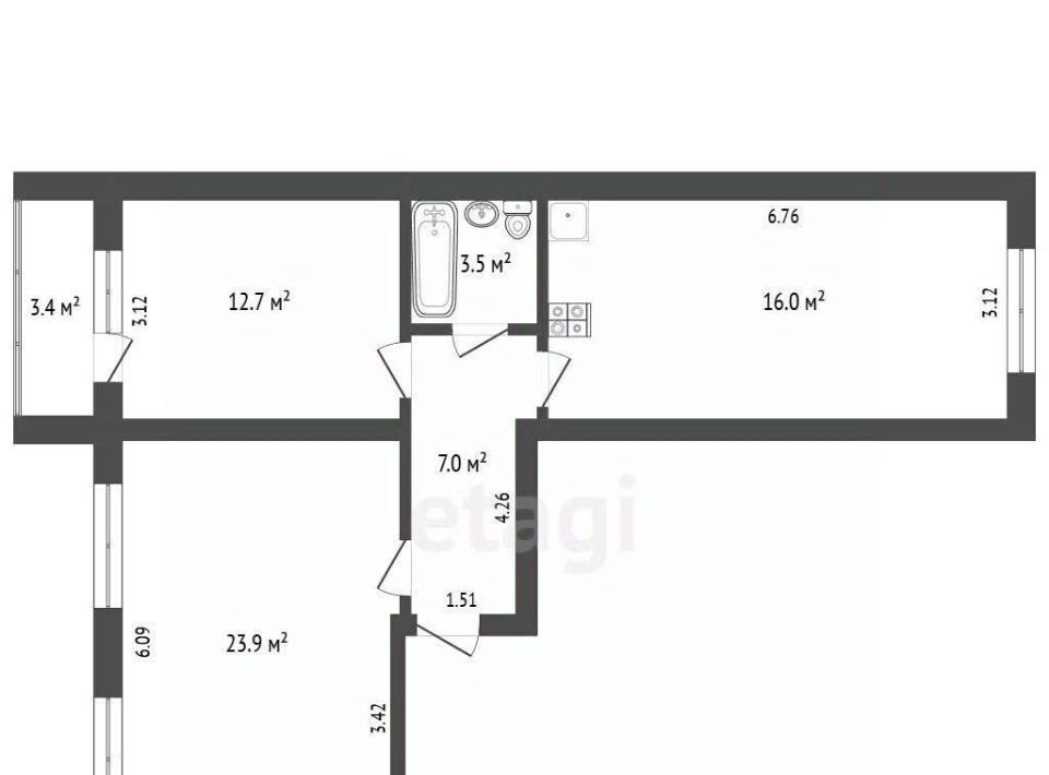 квартира г Кемерово р-н Ленинский б-р Строителей 73а фото 2