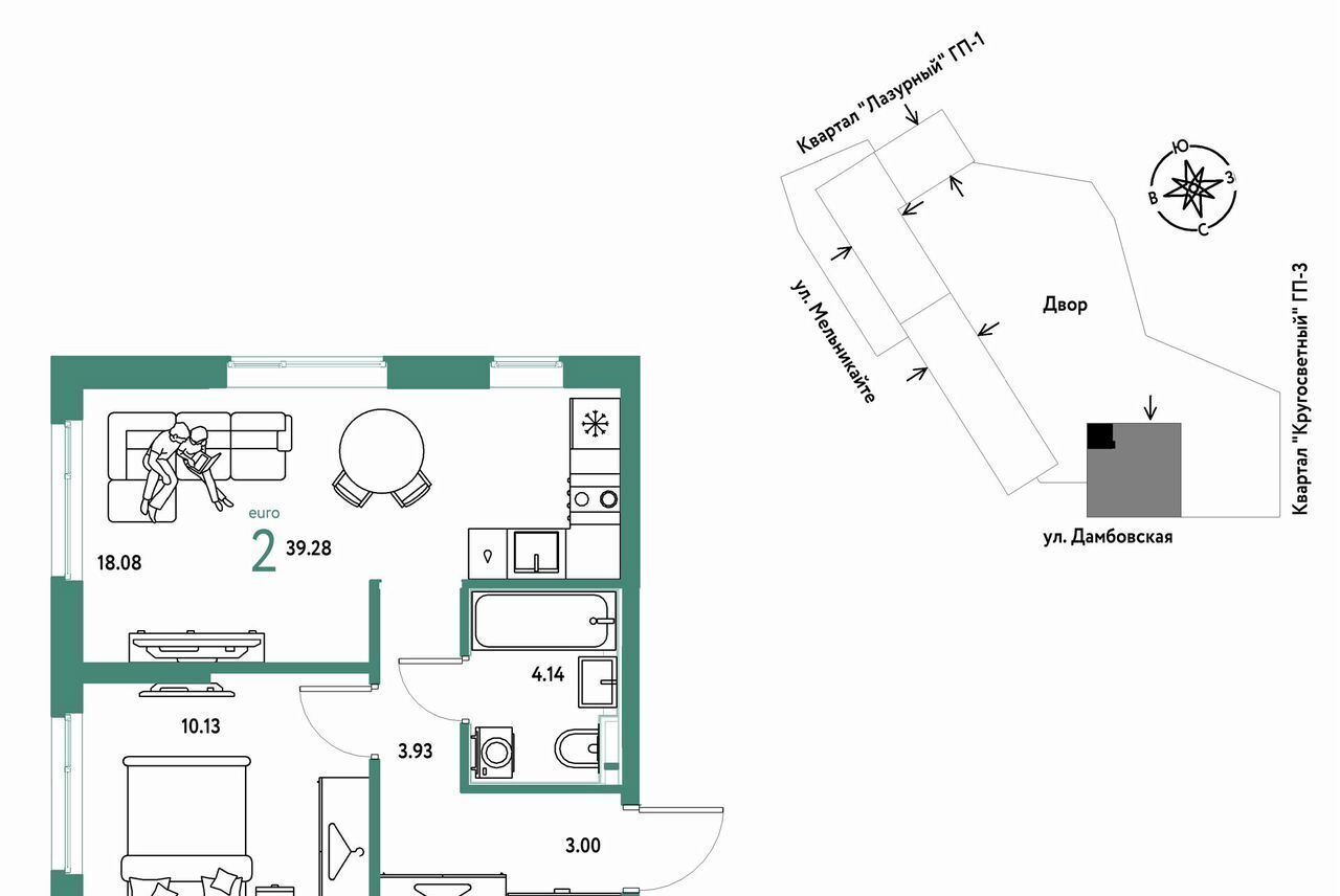 квартира г Тюмень р-н Центральный ул Мельникайте 4 корп. 5 фото 1