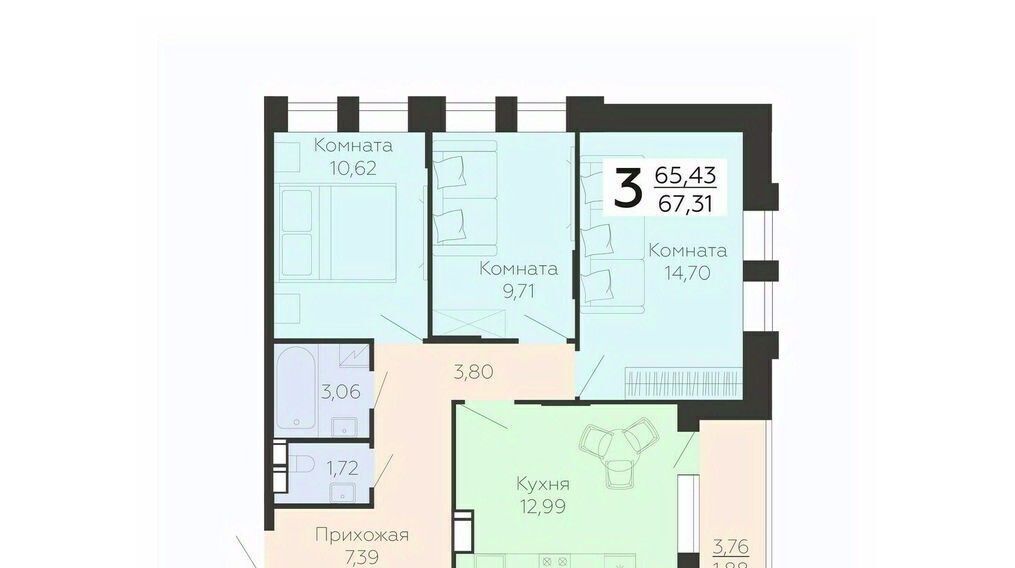 квартира г Воронеж р-н Коминтерновский ул Независимости 78к/3 фото 1