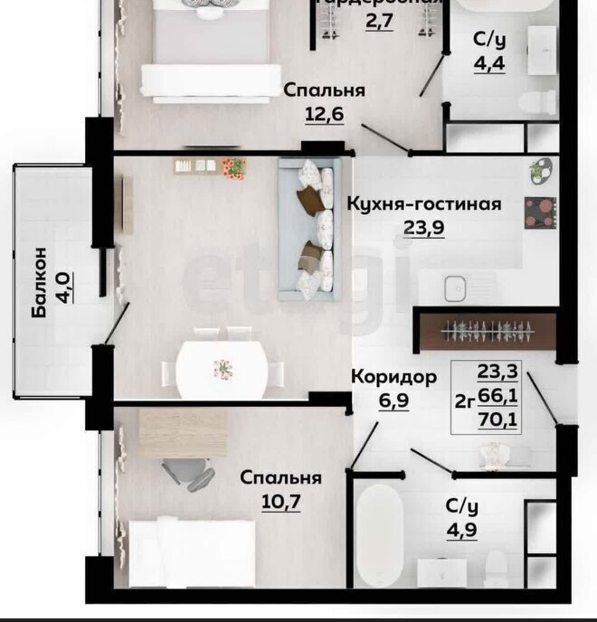 квартира г Тула ул Оборонная 102 фото 1