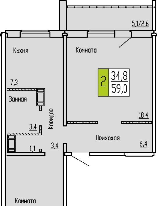 квартира г Курган ул Карбышева 52 фото 1