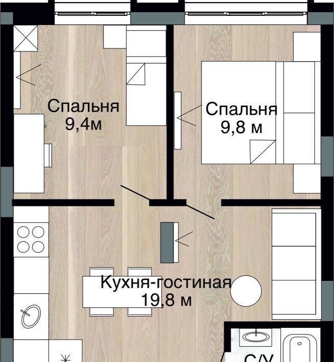 квартира г Кемерово р-н Заводский ул Дружбы 30к/16 фото 3