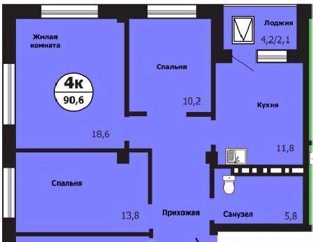 квартира г Красноярск р-н Свердловский ул Лесников 51б фото 1