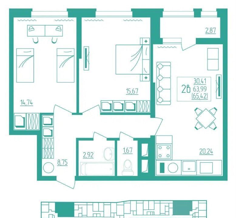 квартира г Саранск р-н Октябрьский ул Косарева 15а фото 7