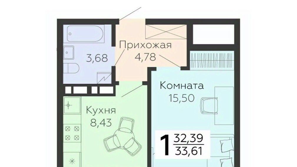 квартира г Воронеж р-н Коминтерновский ул 45 стрелковой дивизии 119 фото 1