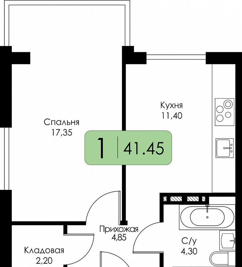 квартира г Смоленск р-н Ленинский ш Краснинское 4 блок-секция 1, 2, 3 фото 12