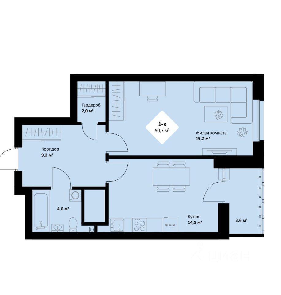 квартира г Екатеринбург р-н Орджоникидзевский пр-кт Космонавтов 108/2 ЖК Веер Парк фото 28