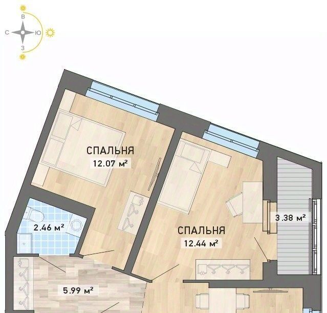 квартира г Екатеринбург Чкаловская ул Николая Кичигина 7/3 фото 1