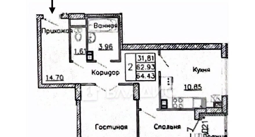 квартира г Воронеж р-н Ленинский ул Краснознаменная 57/2 фото 2