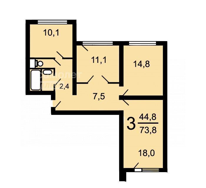 квартира г Москва метро Борисово ул Борисовские Пруды 18к/1 фото 27