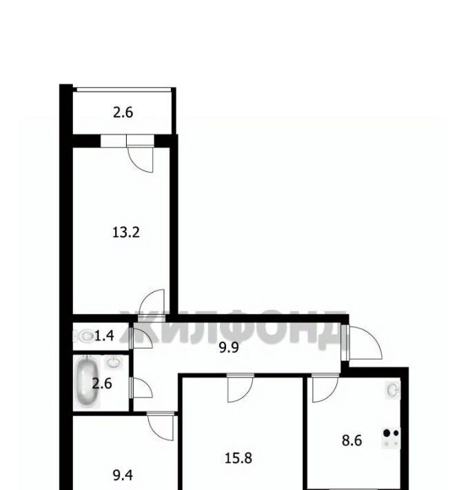 квартира г Новосибирск Речной вокзал ул Героев Революции 32/2 фото 1