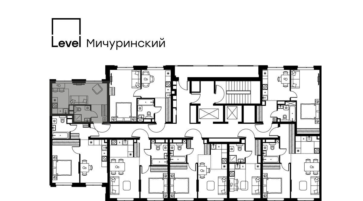 квартира г Москва метро Мичуринский проспект ЖК Левел Мичуринский к 12 фото 2