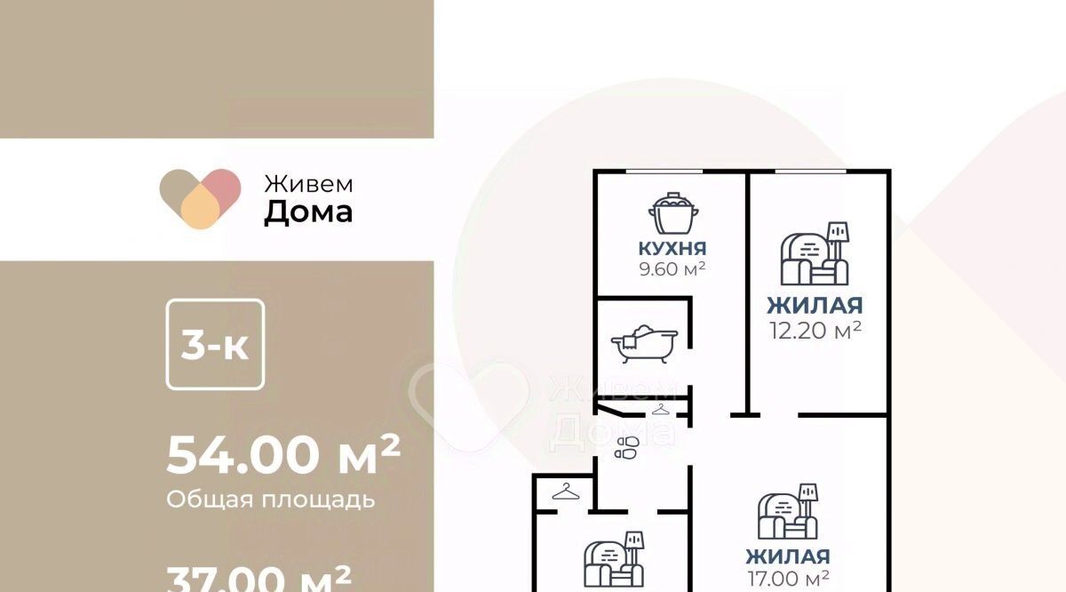 квартира г Волгоград р-н Дзержинский ул им. Землячки 32 фото 2