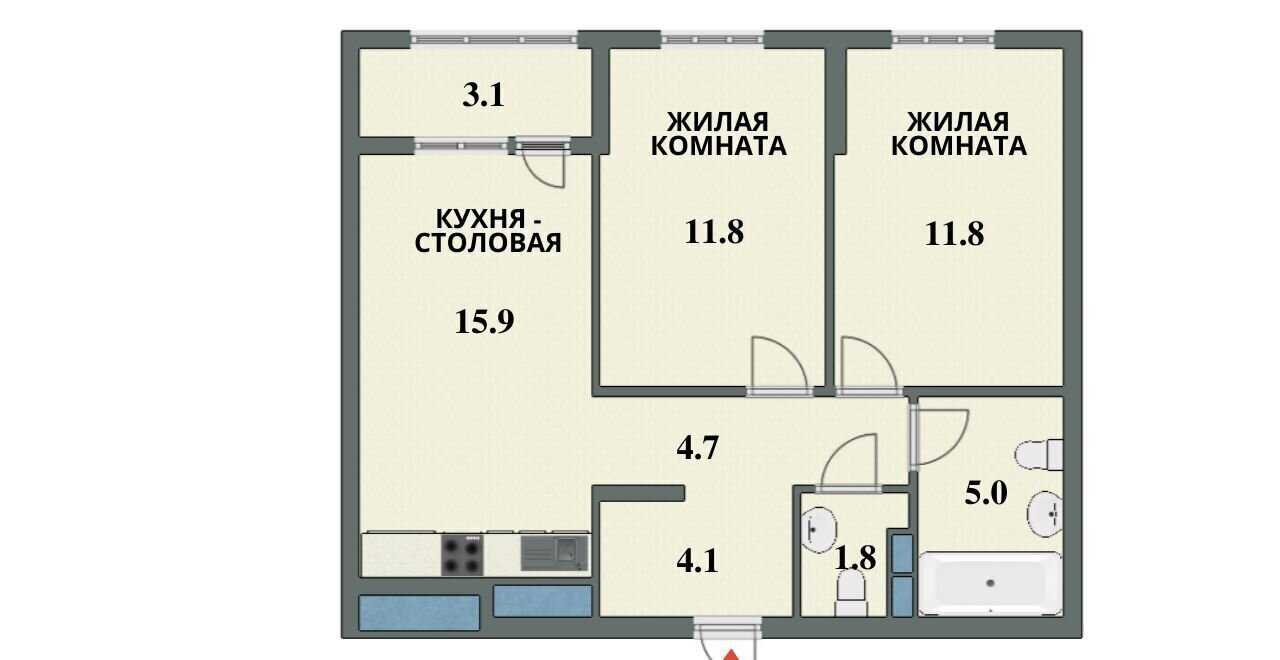квартира г Ростов-на-Дону р-н Октябрьский ул Нансена 1/5 ЖК «Звезда Столицы» 103 фото 1