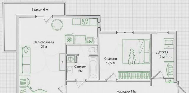 квартира г Санкт-Петербург метро Комендантский Проспект ул Шаврова 19к/2 округ Юнтолово фото 22