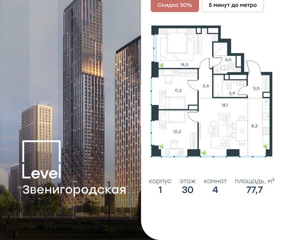 метро Хорошёво жилой комплекс Левел Звенигородская, к 1 фото