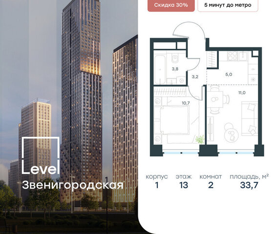 метро Хорошёво жилой комплекс Левел Звенигородская, к 1 фото
