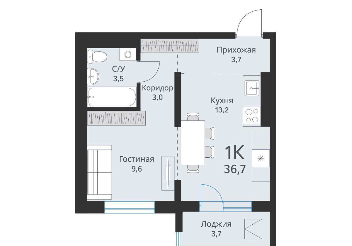 квартира г Обь ул Большая 23 ЖК «Свои люди» фото 8