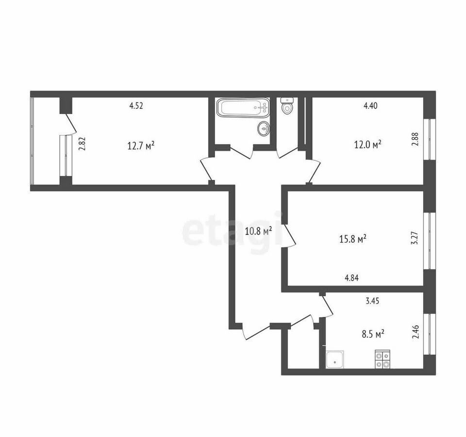 квартира г Набережные Челны р-н Центральный пр-кт Хасана Туфана 22/9 фото 40
