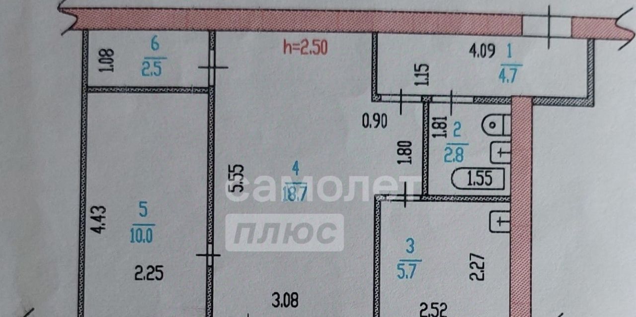 квартира г Барнаул р-н Октябрьский пр-кт Комсомольский 79/15 фото 2