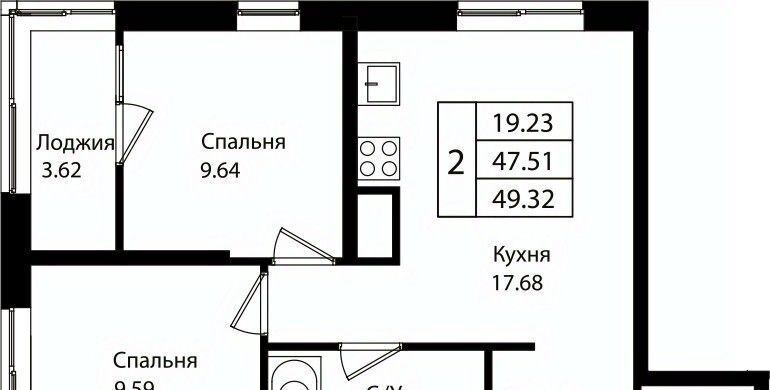 квартира г Краснодар р-н Карасунский микрорайон Хлопчато-бумажный Комбинат Патрики жилой квартал фото 2