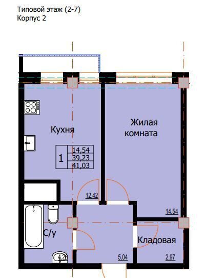 квартира г Ессентуки ул Галерейная ЖК «Резиденция на Курорте» поз. 1 фото 6