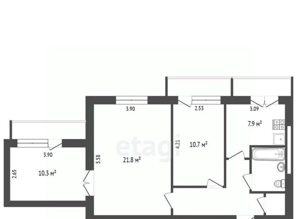 квартира г Калининград р-н Центральный ул Космонавта Леонова 32а фото 2