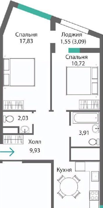 квартира г Симферополь р-н Киевский Крымская Роза фото 1