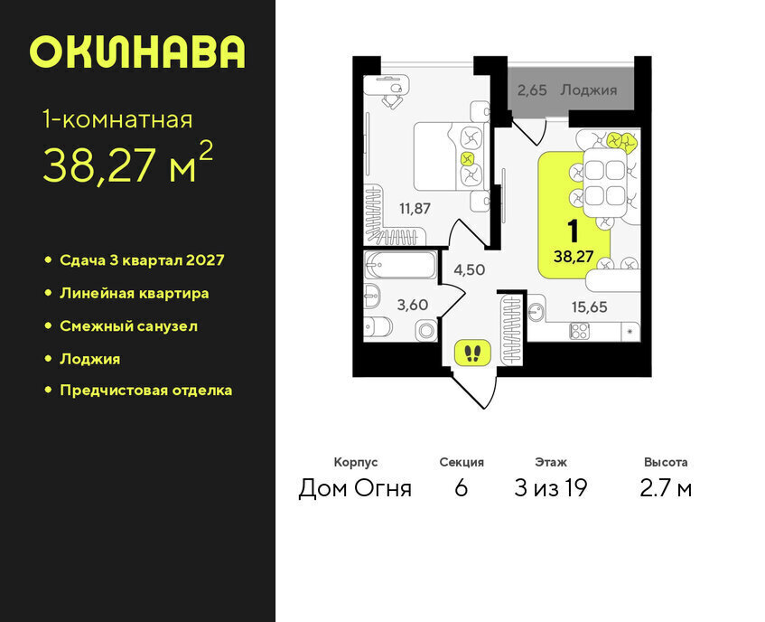 квартира г Тюмень ЖК «‎Окинава» фото 1