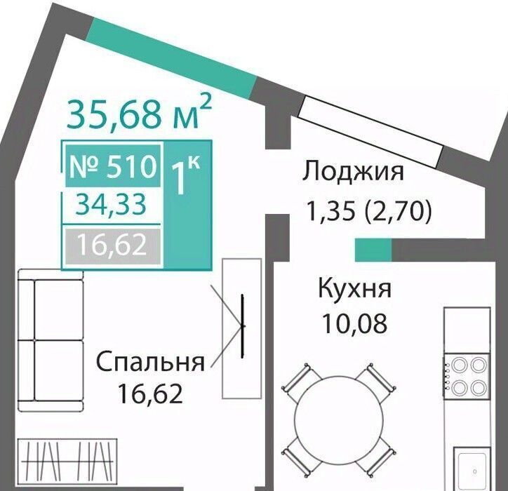 квартира г Симферополь р-н Киевский Крымская Роза фото 1