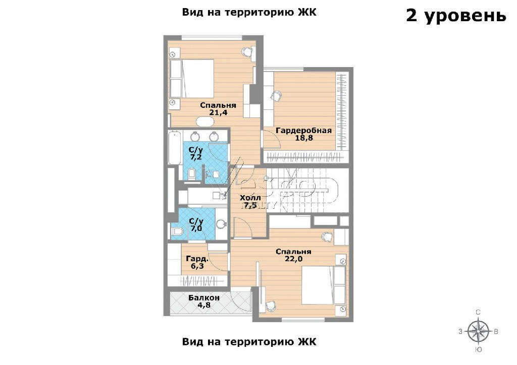 квартира г Москва п Десеновское д Десна метро Бунинская аллея Десна д. Луговая ул., 3, обл Московская фото 2