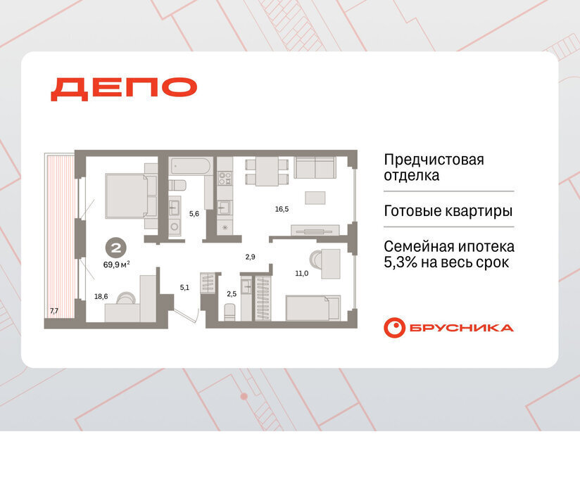квартира г Екатеринбург Старая Сортировка Уралмаш ЖК Квартал Депо жилой район Сортировочный фото 1