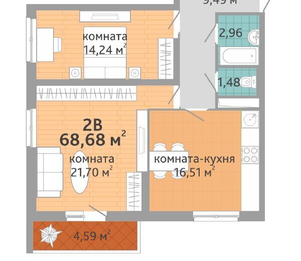 квартира г Екатеринбург Чкаловская ул Краснолесья 108/1 фото 1