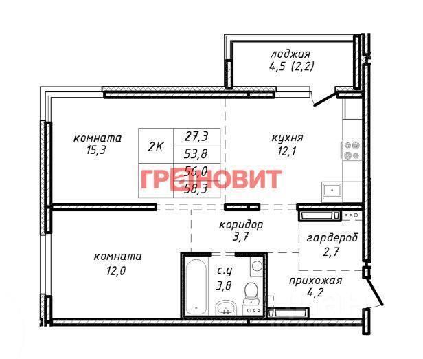 квартира г Новосибирск р-н Ленинский ул Связистов 162к/2 фото 2