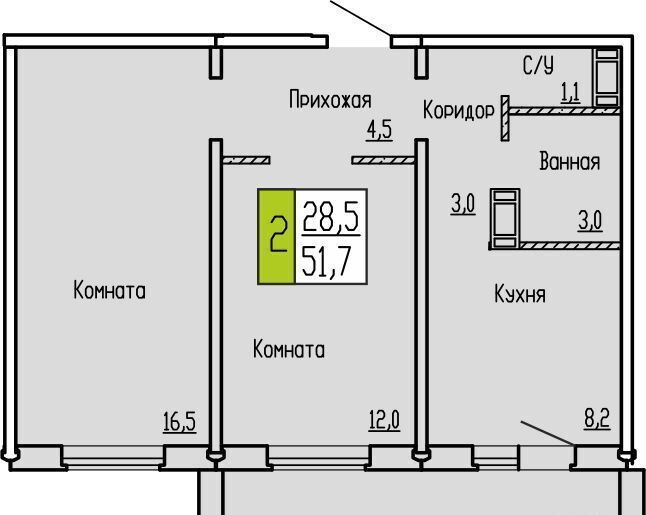 квартира г Курган Рябково ул Карбышева 52 корп. 2 фото 1