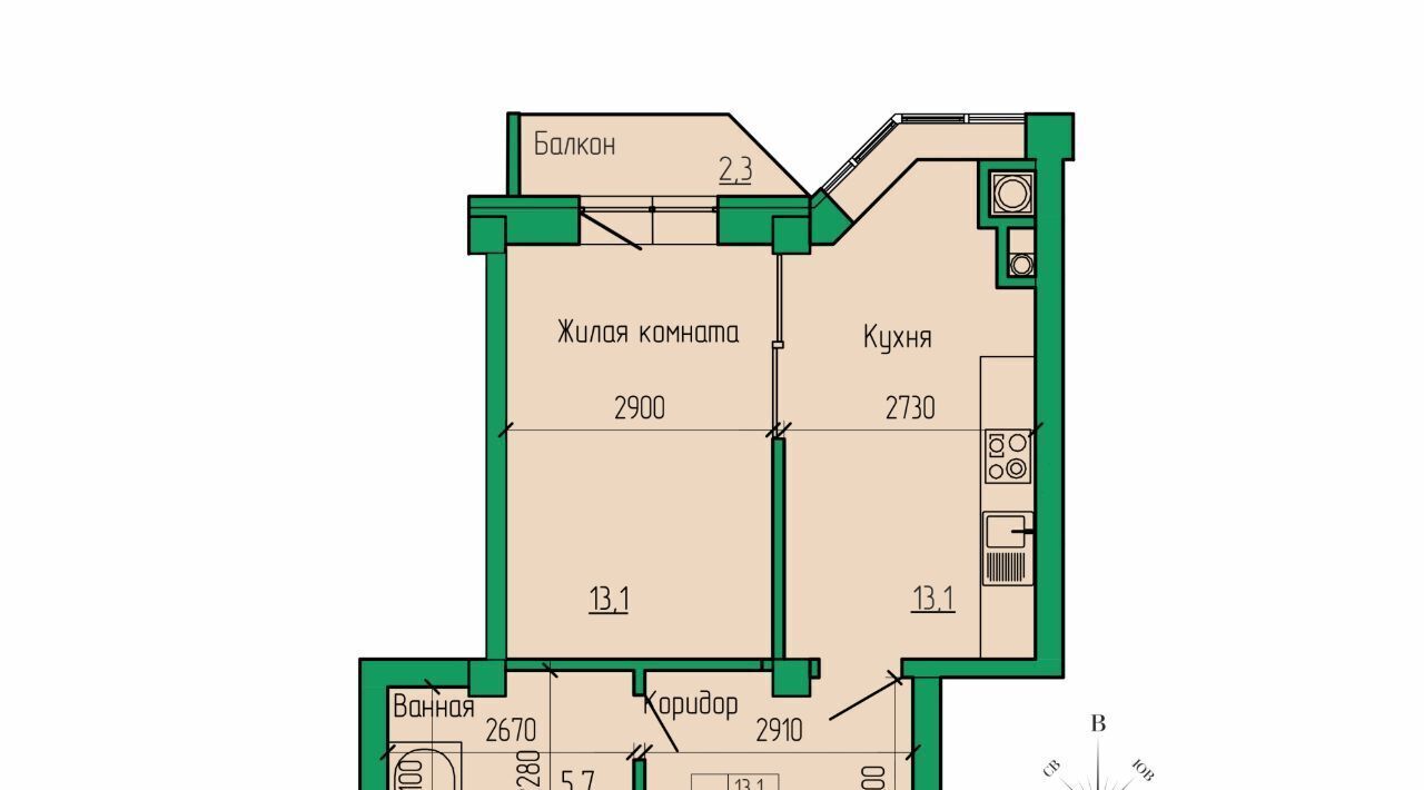 квартира г Ессентуки ЖК «Кленовая роща» фото 1